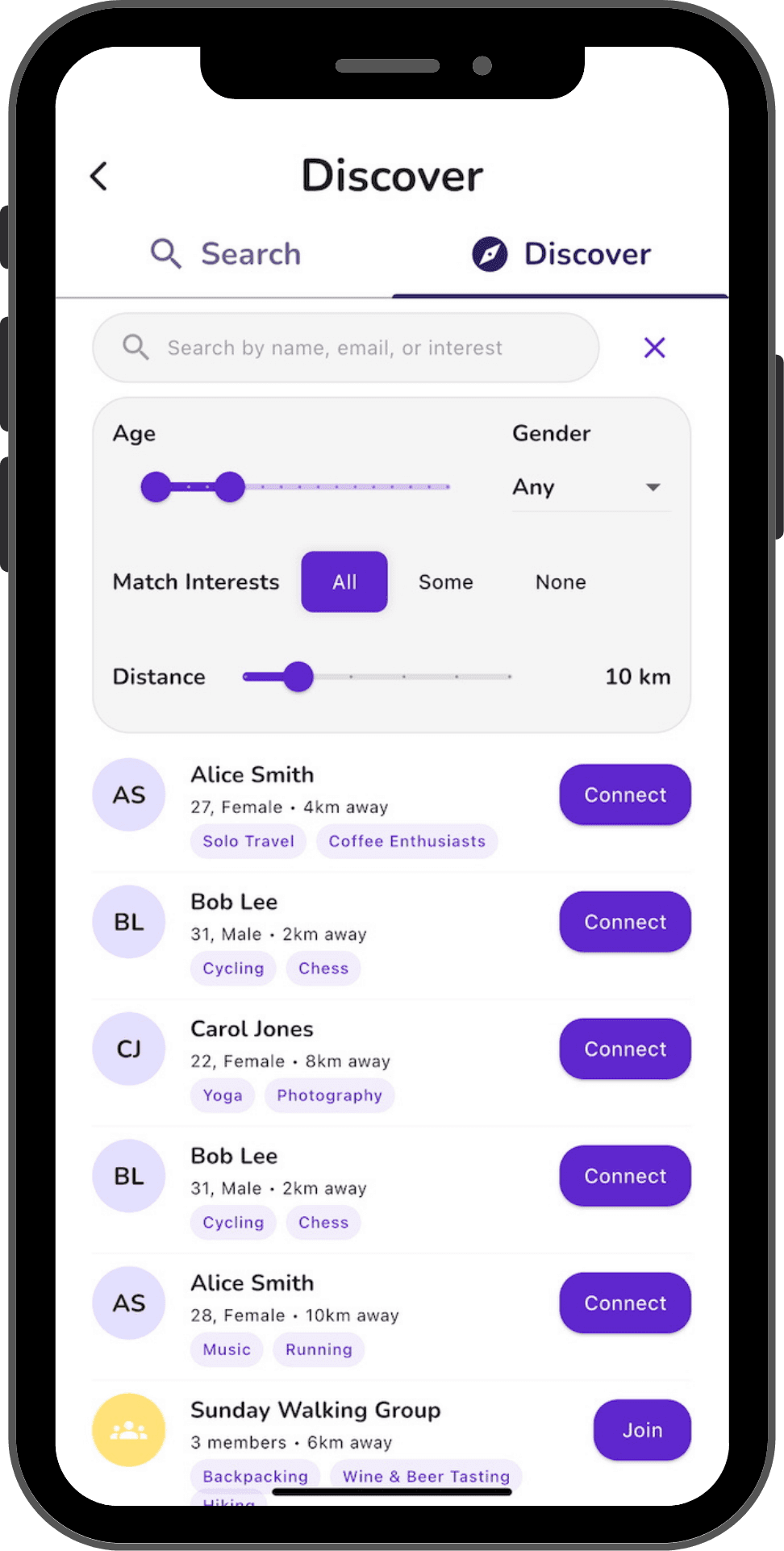Twikka Discover Screen